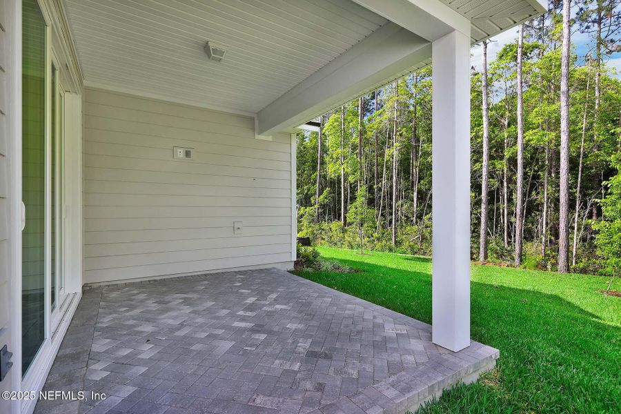Exterior details and patio area of a home in Reflections at Nocatee, Ponte Vedra (Image 3). Exterior details and patio area of a home in Reflections at Nocatee, Ponte Vedra (Image 3).