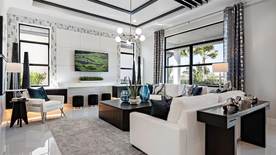 Furnished interior view inside a new home in Cresswind Palm Beach at Westlake, Westlake (Image 8).