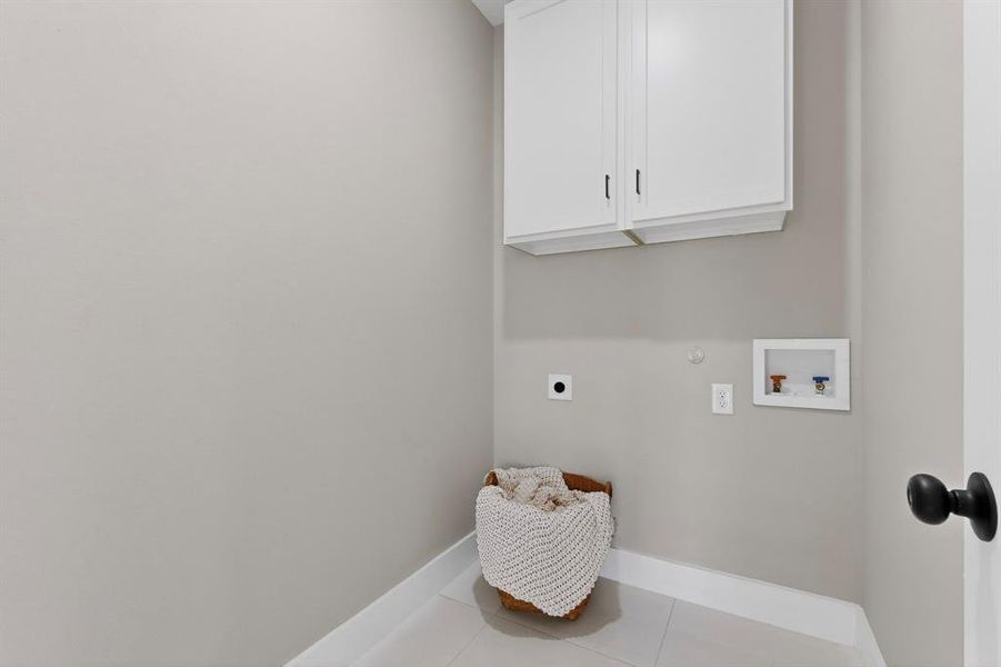 Full washer and dryer connections with storage Full washer and dryer connections with storage