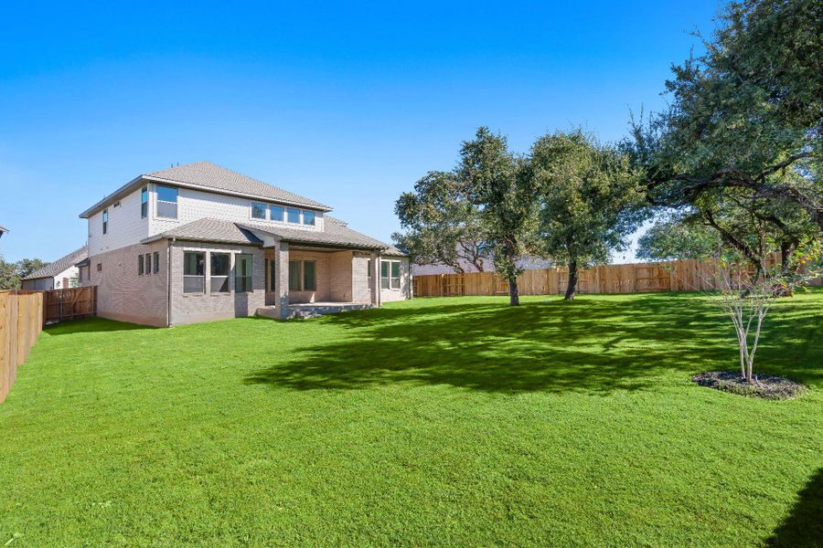 Rear of Home and Private Backyard