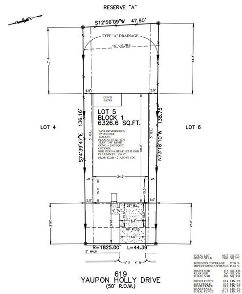 619 Yaupon Holly Drive Plot Plan 619 Yaupon Holly Drive Plot Plan