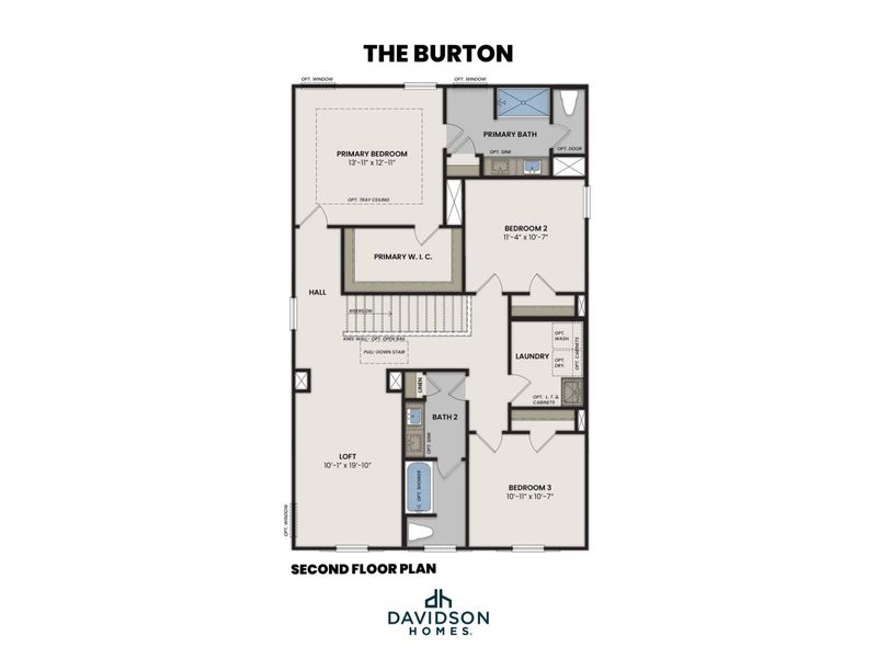 2D floor plan layout for the The Burton D by Davidson Homes LLC in Morgan Meadows, San Antonio, TX (Image 4). 2D floor plan layout for the The Burton D by Davidson Homes LLC in Morgan Meadows, San Antonio, TX (Image 4).