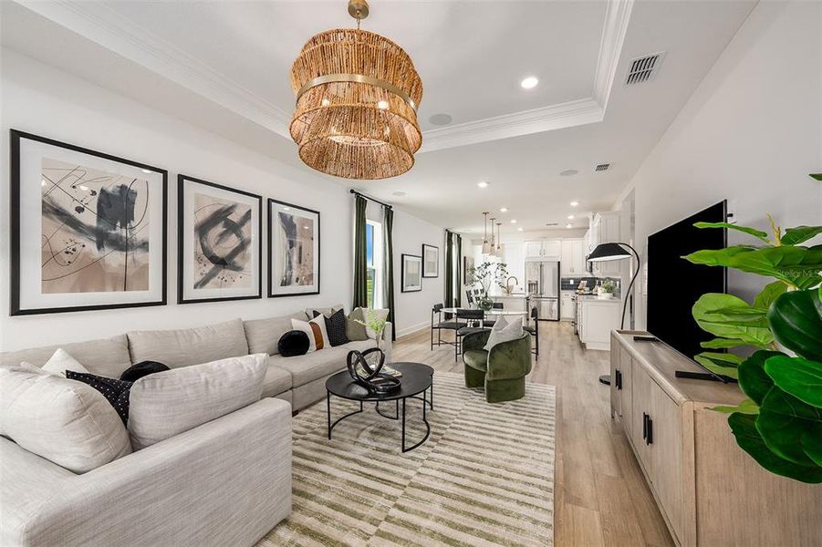 Furnished interior view inside a new home in Esplanade at Wellen Park, Englewood (Image 8).