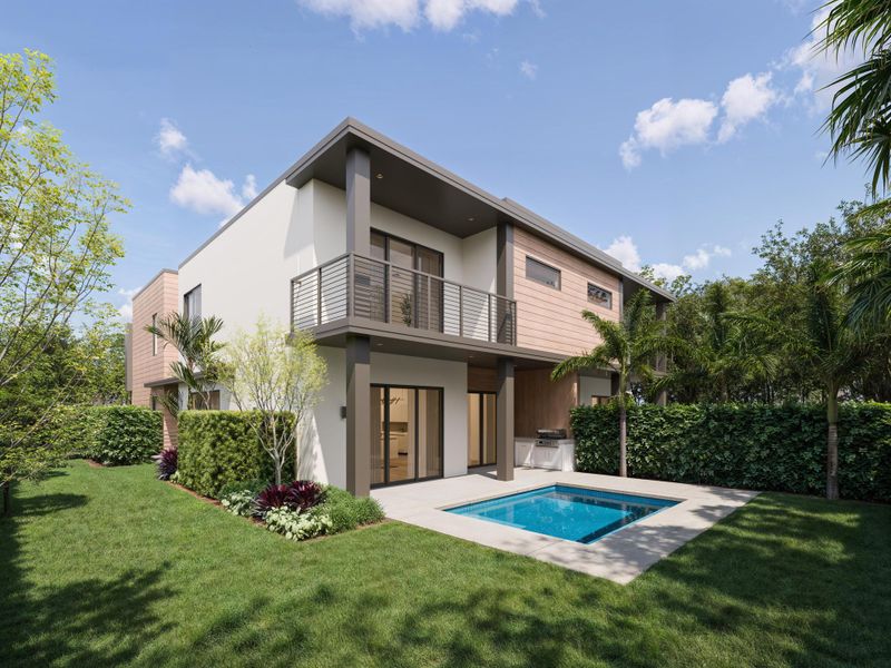 rendering is of a corner unit