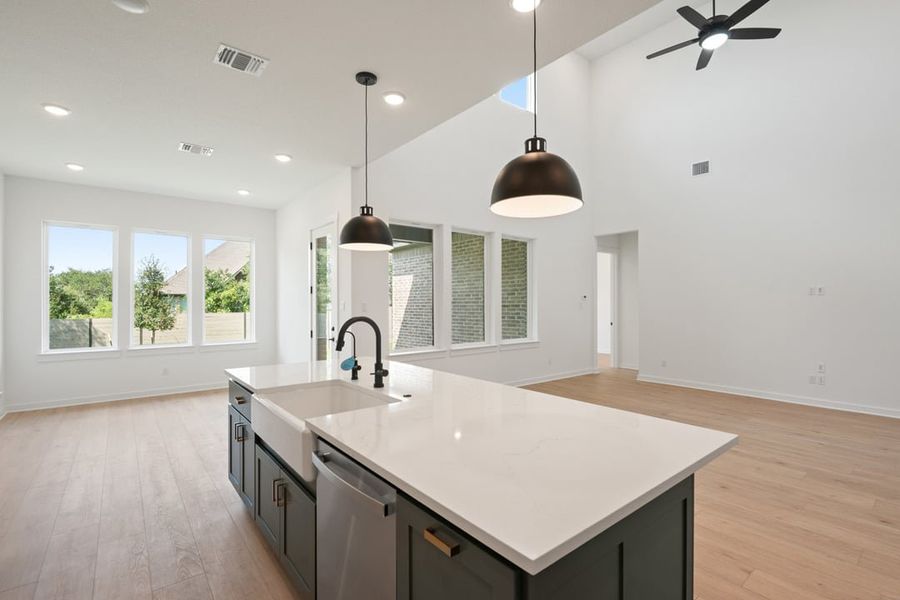 Furnished interior view inside a new home in Park Collection At Wolf Ranch, Georgetown (Image 9). Furnished interior view inside a new home in Park Collection At Wolf Ranch, Georgetown (Image 9).