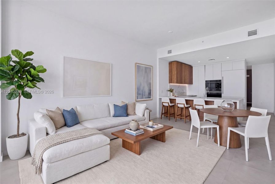 Furnished interior view inside a new home in , Miami (Image 11). Furnished interior view inside a new home in , Miami (Image 11).