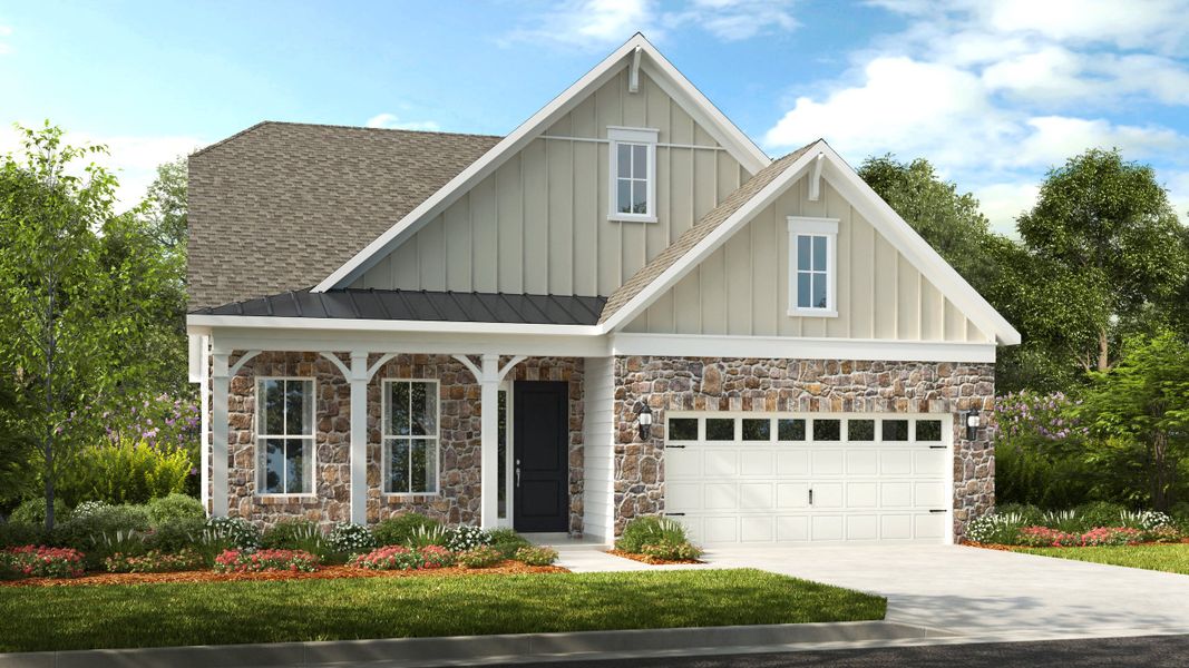 Representative exterior photo of a completed home built from the Brookshire by Taylor Morrison in Esplanade at Northgate, Indian Trail, NC (Image 2).