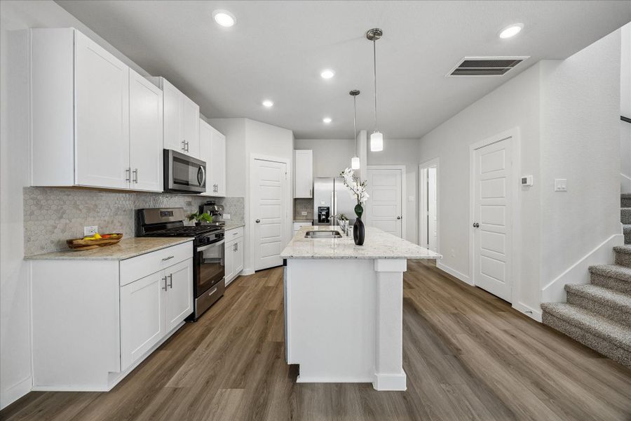 Furnished interior view inside a new home in Dunvale Village - Townhome Collection, Houston (Image 16).