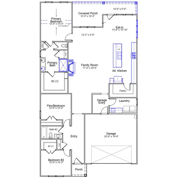 2D floor plan layout of this home in Grand Park, Leland, NC (Image 2). 2D floor plan layout of this home in Grand Park, Leland, NC (Image 2).