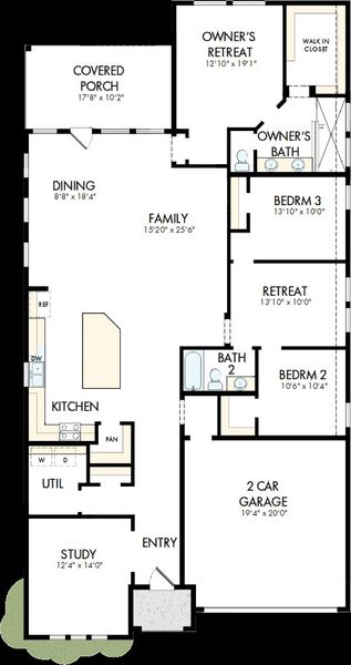 2D floor plan layout of this home in The Colony, Bastrop, TX (Image 2). 2D floor plan layout of this home in The Colony, Bastrop, TX (Image 2).