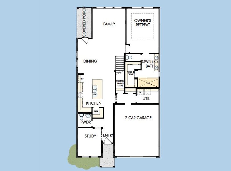 2D floor plan layout for the The Dahlia by David Weekley Homes in Briggs Ranch – Select Classic Series, San Antonio, TX (Image 5).