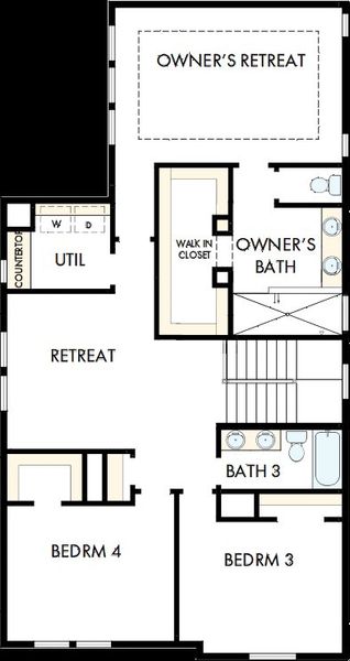 2D floor plan layout of this home in Jubilee - Grove Row Collection, Hockley, TX (Image 6).