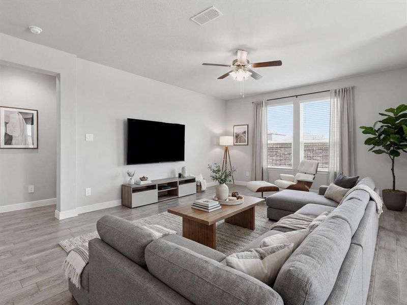 Virtually staged living room