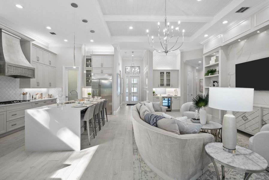 2D floor plan layout for the Seabreeze Grande by GHO Homes in Seaglass, Vero Beach, FL (Image 91).