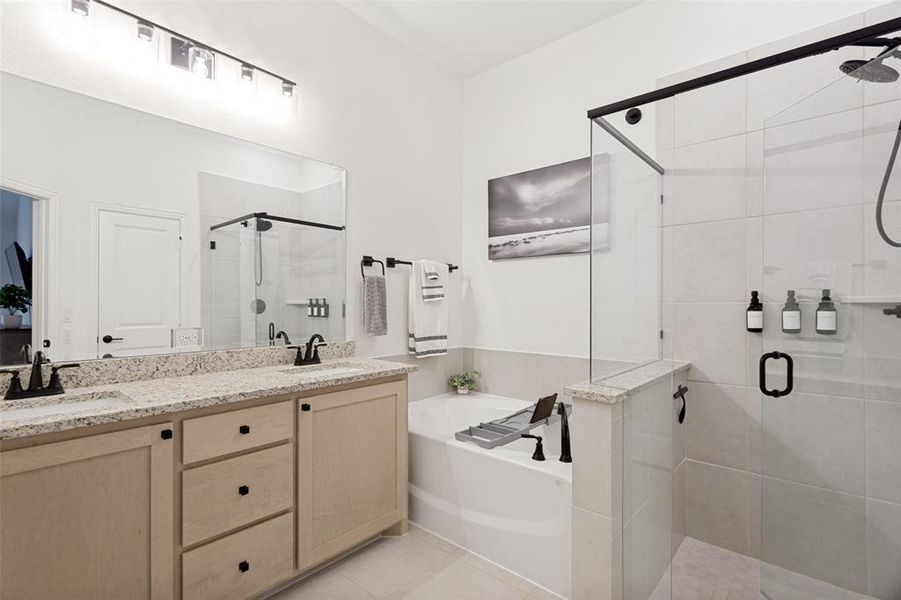 Separate tub and shower