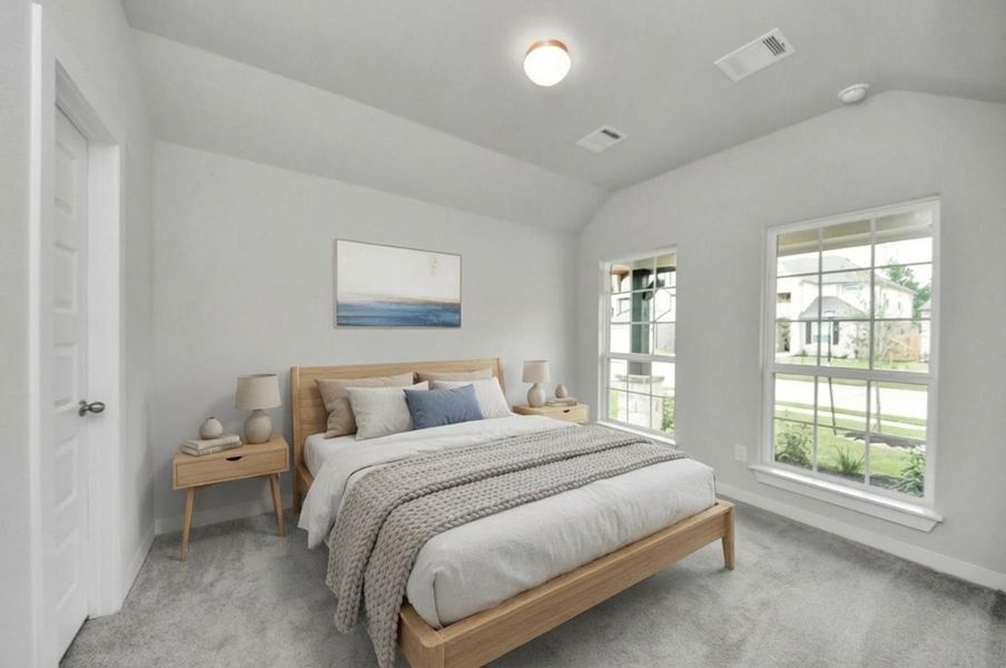 Virtually Staged - Guest Bedroom. Sample photo of completed home with similar floor plan. Actual colors and selections may vary.