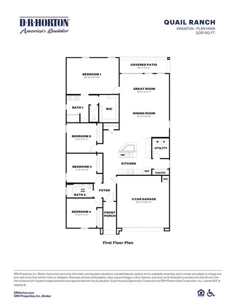 2D floor plan layout for the Kingston by D.R. Horton in Quail Ranch, San Tan Valley, AZ (Image 5). 2D floor plan layout for the Kingston by D.R. Horton in Quail Ranch, San Tan Valley, AZ (Image 5).