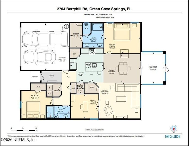 2D floor plan layout of this home in Edenbrooke at Hyland Trail | 55+, Green Cove Springs, FL (Image 5).