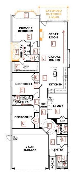 2D floor plan layout of this home in Sienna 40', Missouri City, TX (Image 5). 2D floor plan layout of this home in Sienna 40', Missouri City, TX (Image 5).