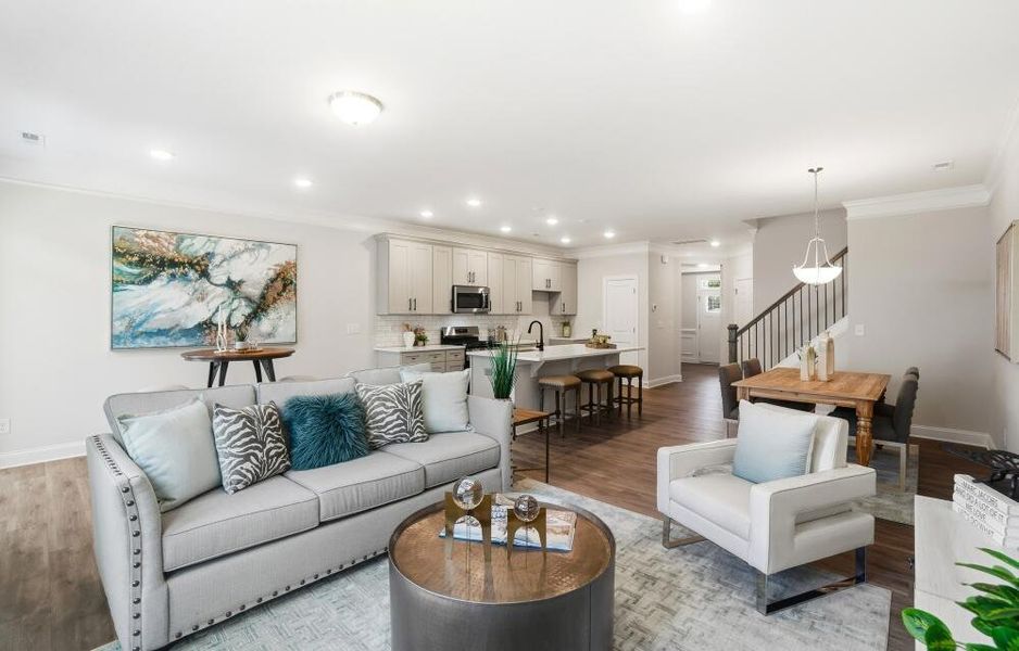 Furnished interior view inside a new home in Harrisburg Village Townhomes, Harrisburg (Image 6).