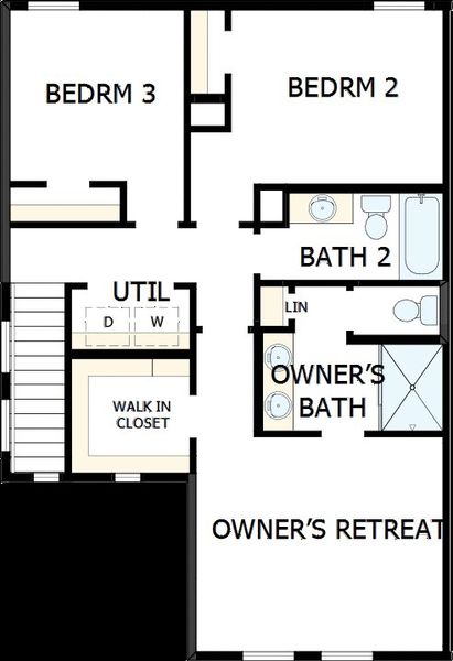 2D floor plan layout of this home in Easton Park - Nelson Village - Jewel Series, Austin, TX (Image 3).