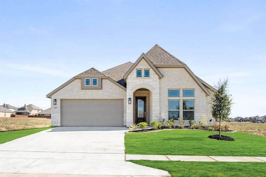 Front exterior of a new home in Sunset Ridge, Alvarado, TX, highlighting curb appeal (Image 22).