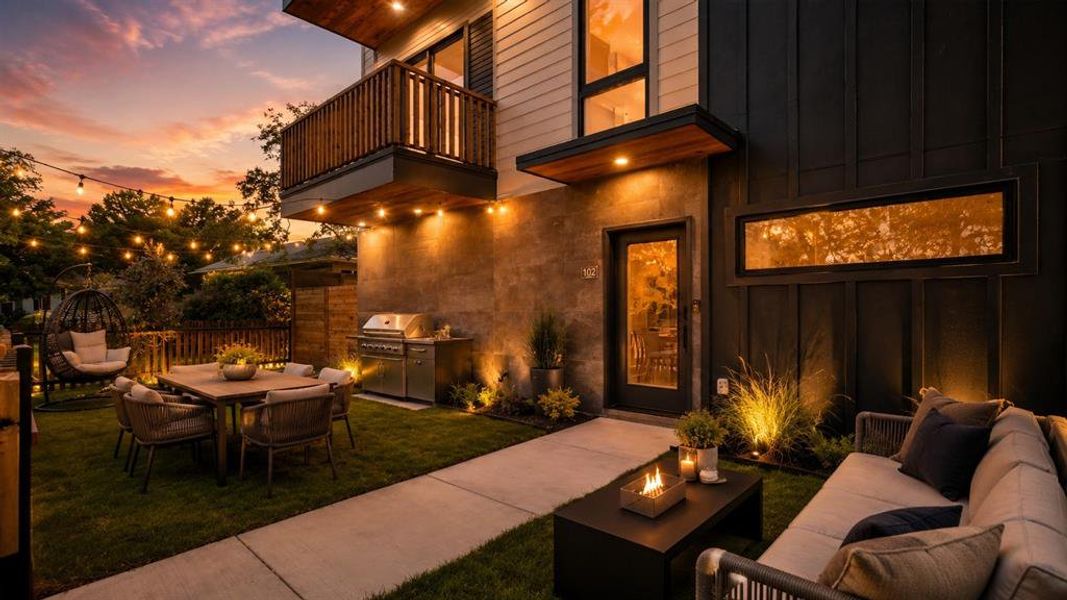 Exterior details and patio area of a home in , Dallas (Image 3).