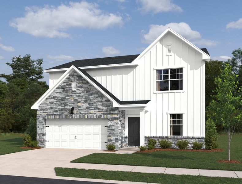 Representative exterior photo of a completed home built from the Westmore by Ashton Woods in Ascent at Arbor Ridge, La Vergne, TN (Image 12).