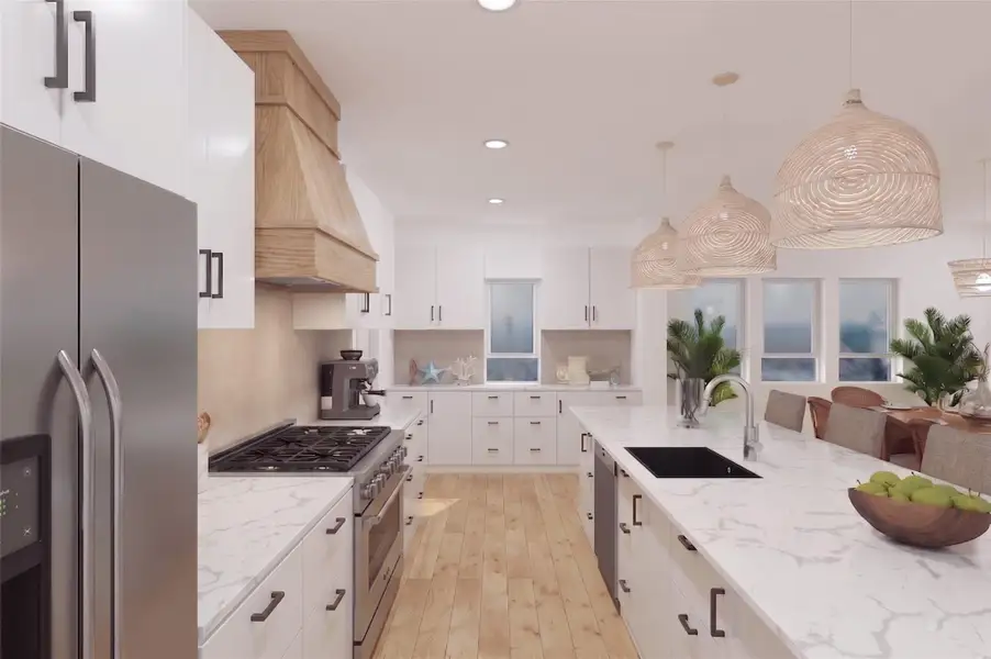 Furnished interior view inside a new home in , Galveston (Image 3).