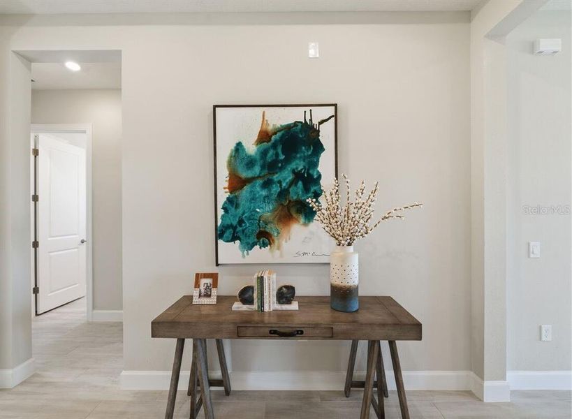 Furnished interior view inside a new home in Esplanade at Westview, Kissimmee (Image 15).