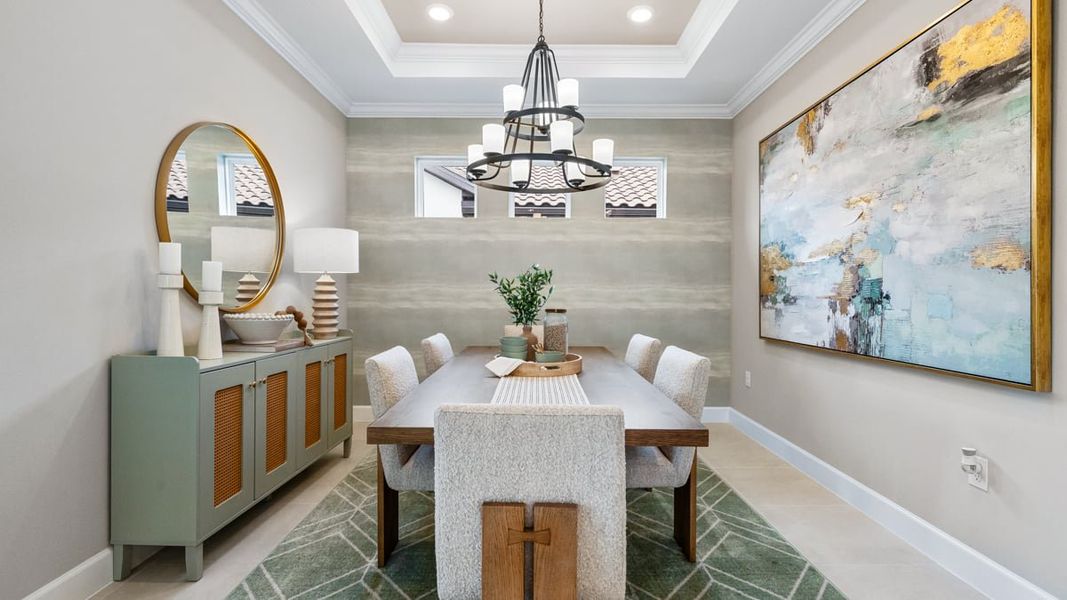 Furnished interior view inside a new home in Esplanade at Wiregrass Ranch, Wesley Chapel (Image 8). Furnished interior view inside a new home in Esplanade at Wiregrass Ranch, Wesley Chapel (Image 8).