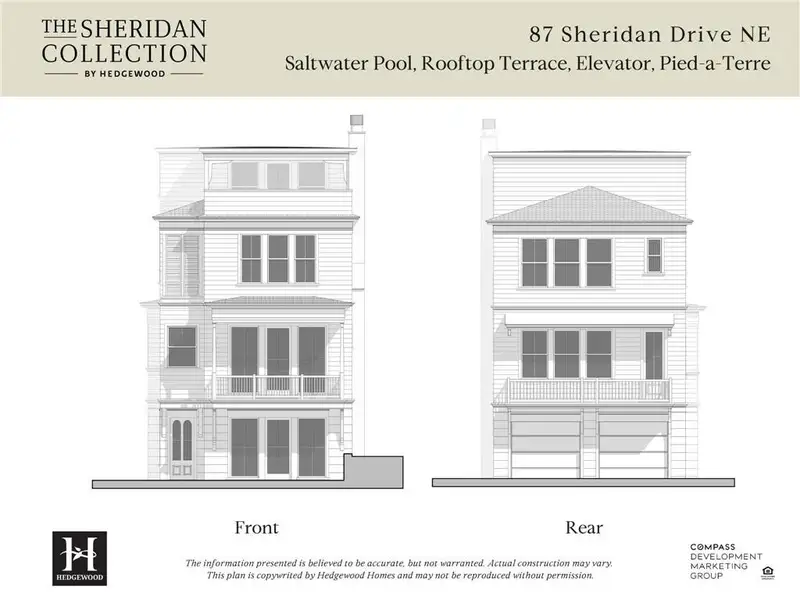Exterior rendering of this home design in The Sheridan Collection at Delmont, Atlanta, GA (Image 5).