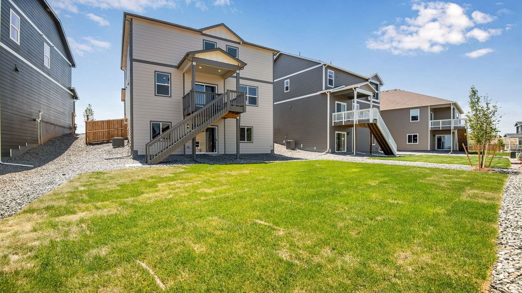 Exterior details and patio area of a home in Trails at Crowfoot, Parker (Image 26). Exterior details and patio area of a home in Trails at Crowfoot, Parker (Image 26).