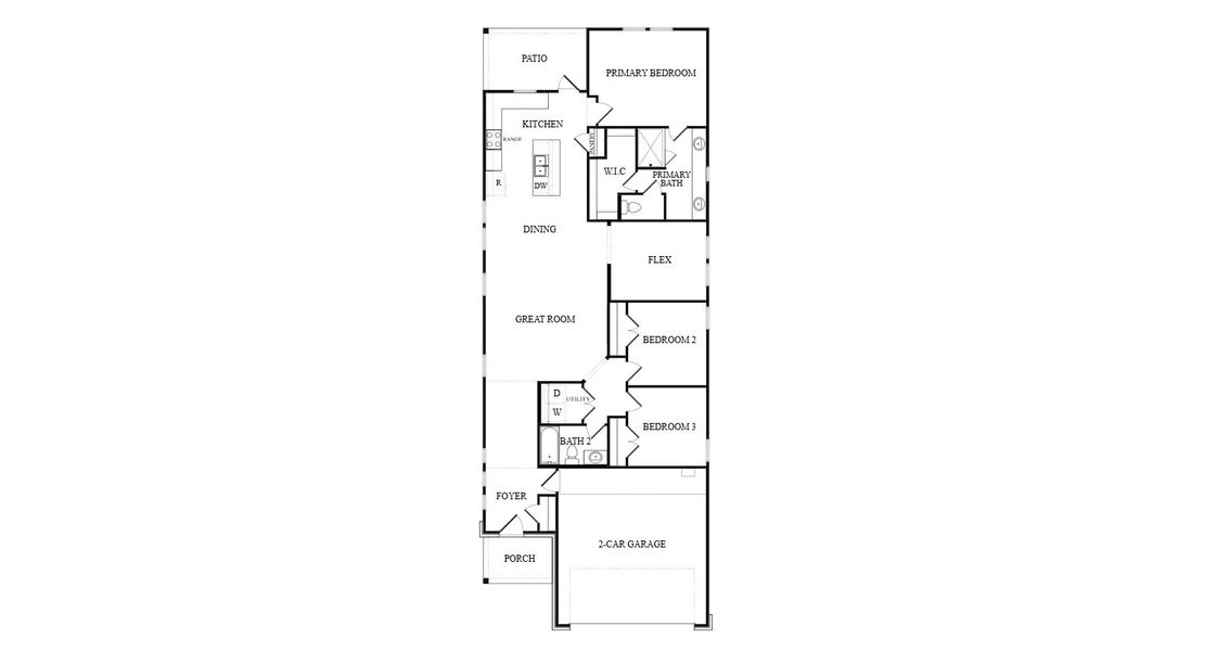 2D floor plan layout for the Isabella by New Home Co. in The Cottages Collection at Oakberry Trails, Waller, TX (Image 3). 2D floor plan layout for the Isabella by New Home Co. in The Cottages Collection at Oakberry Trails, Waller, TX (Image 3).