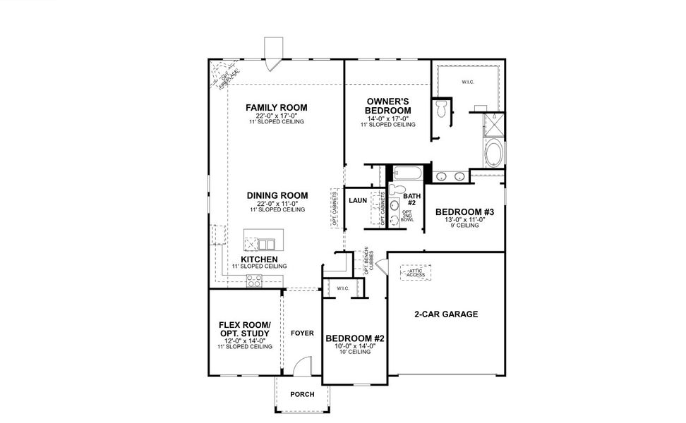 2D floor plan layout for the Brazos - Classic Series by M/I Homes in LaPrelle, Haslet, TX (Image 3).