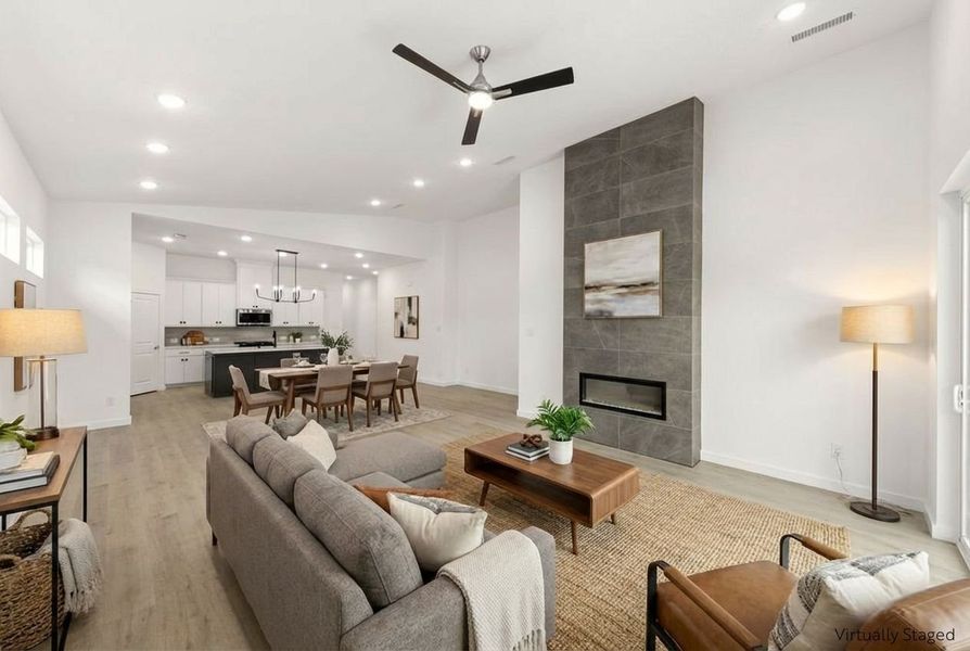 Furnished interior view inside a new home in Willow Grove Single-Family Homes, Melissa (Image 10). Furnished interior view inside a new home in Willow Grove Single-Family Homes, Melissa (Image 10).