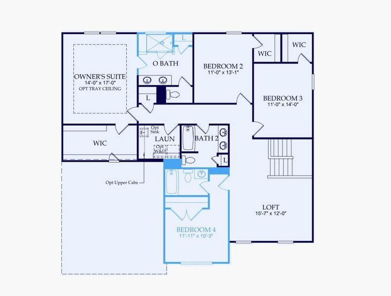 2D floor plan layout of this home in Sierra Creek, Hoschton, GA (Image 2).