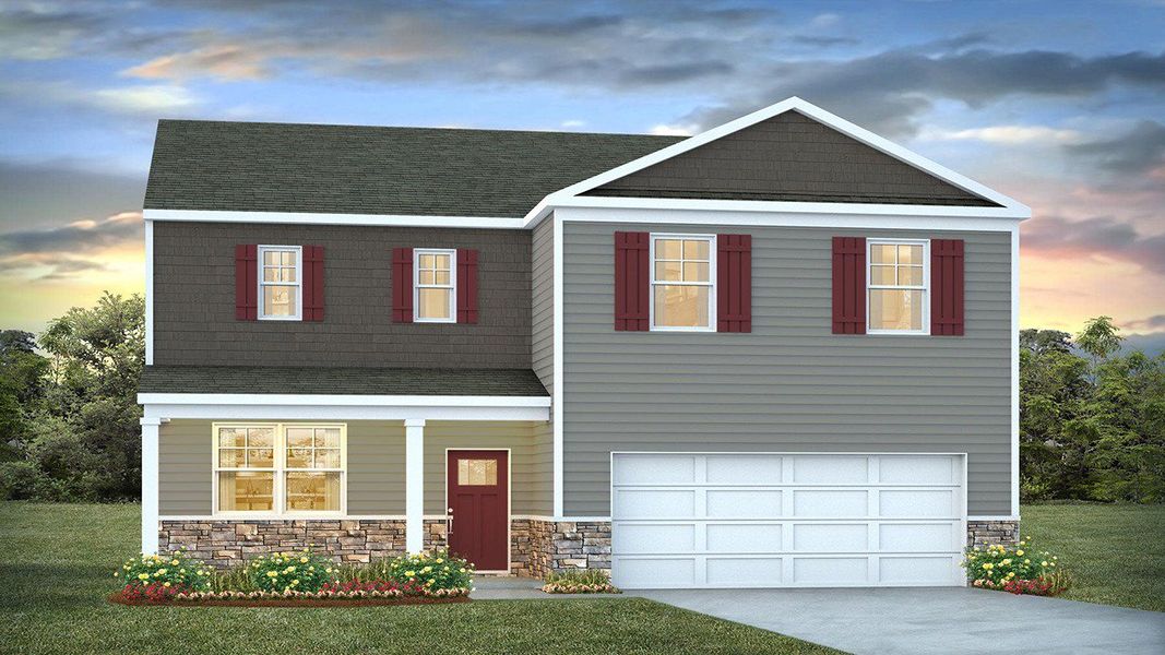 Representative exterior photo of a completed home built from the GALEN by D.R. Horton in Rich Square at Brunswick Plantation, Ash, NC (Image 18).