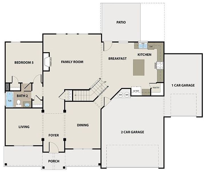 2D floor plan layout of this home in The Manor at Gainesville Township, Gainesville, GA (Image 5). 2D floor plan layout of this home in The Manor at Gainesville Township, Gainesville, GA (Image 5).
