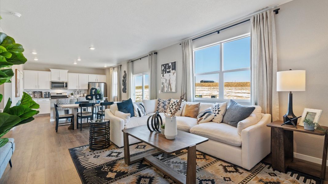 Furnished interior view inside a new home in Settlers Crossing, Commerce City (Image 8). Furnished interior view inside a new home in Settlers Crossing, Commerce City (Image 8).