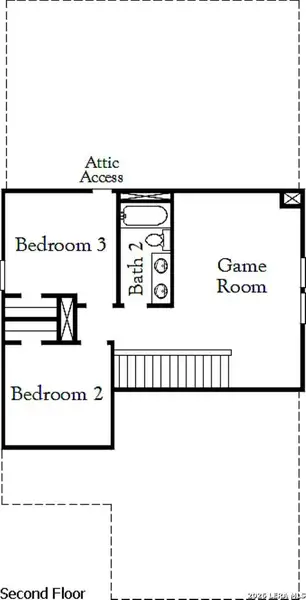 2D floor plan layout of this home in Lone Oak, San Antonio, TX (Image 3).