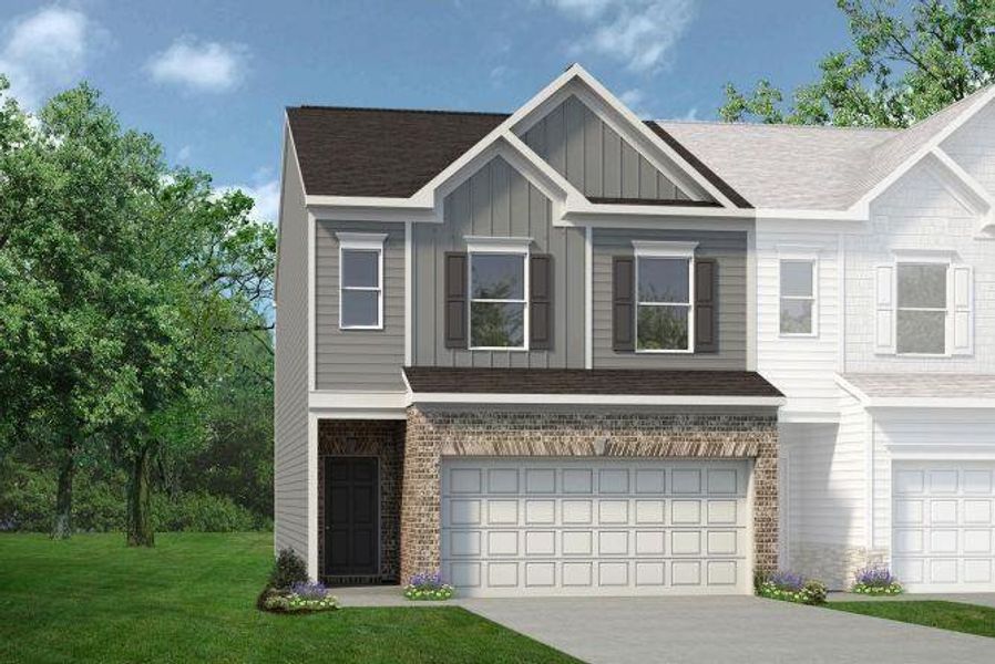 Front exterior of a new home in Sanders Park, Austell, GA, highlighting curb appeal (Image 1). Front exterior of a new home in Sanders Park, Austell, GA, highlighting curb appeal (Image 1).