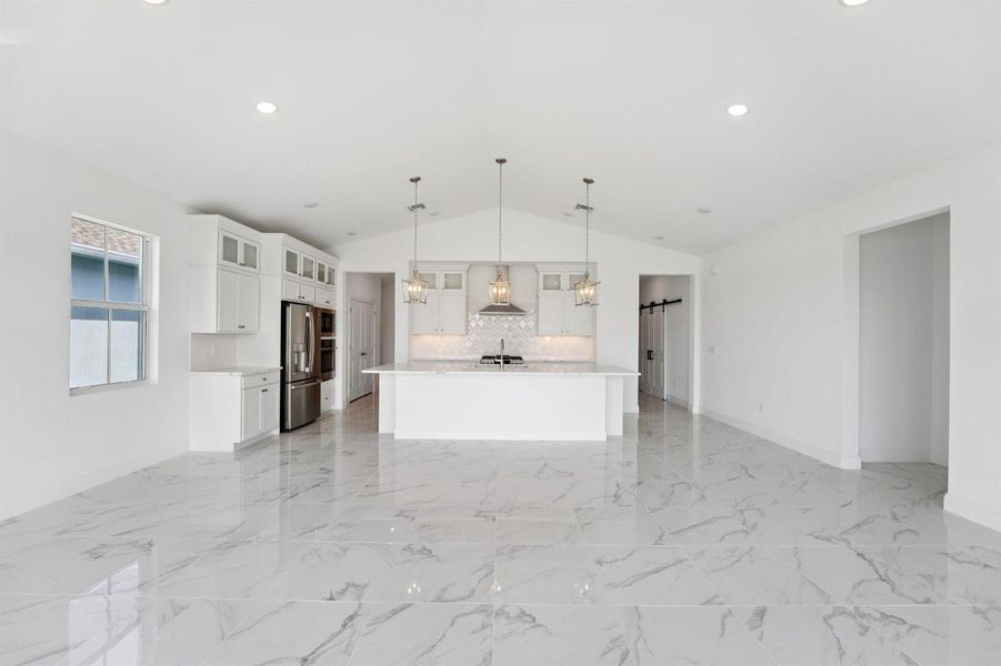 Kitchen, Dining Area & Great Room