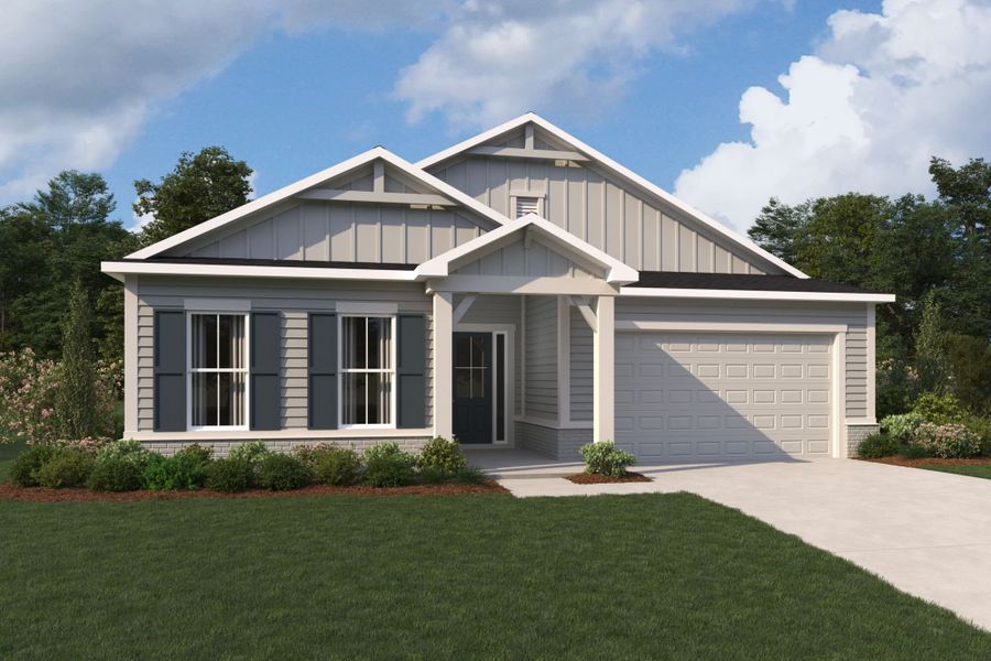 Representative exterior photo of a completed home built from the Lucia by Mattamy Homes in RiverTown, St. Johns, FL (Image 18).