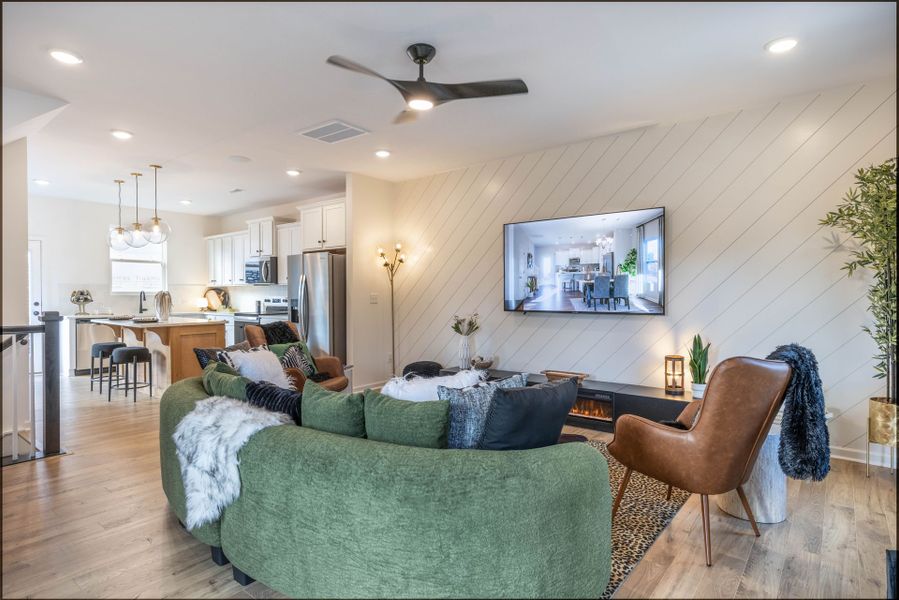 Representative furnished interior of a home built from the Myka TH by True Homes in Village at Reedy Creek Townhomes, Charlotte (Image 7).
