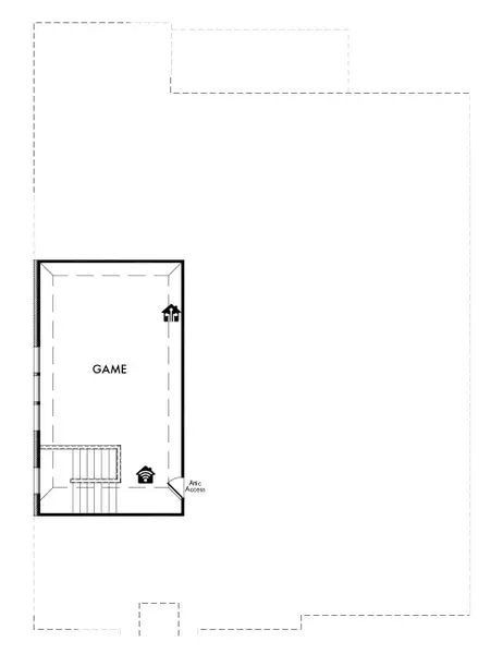 2D floor plan layout for the Goodrich by Impression Homes in Still Water Lake Estates, Godley, TX (Image 4).