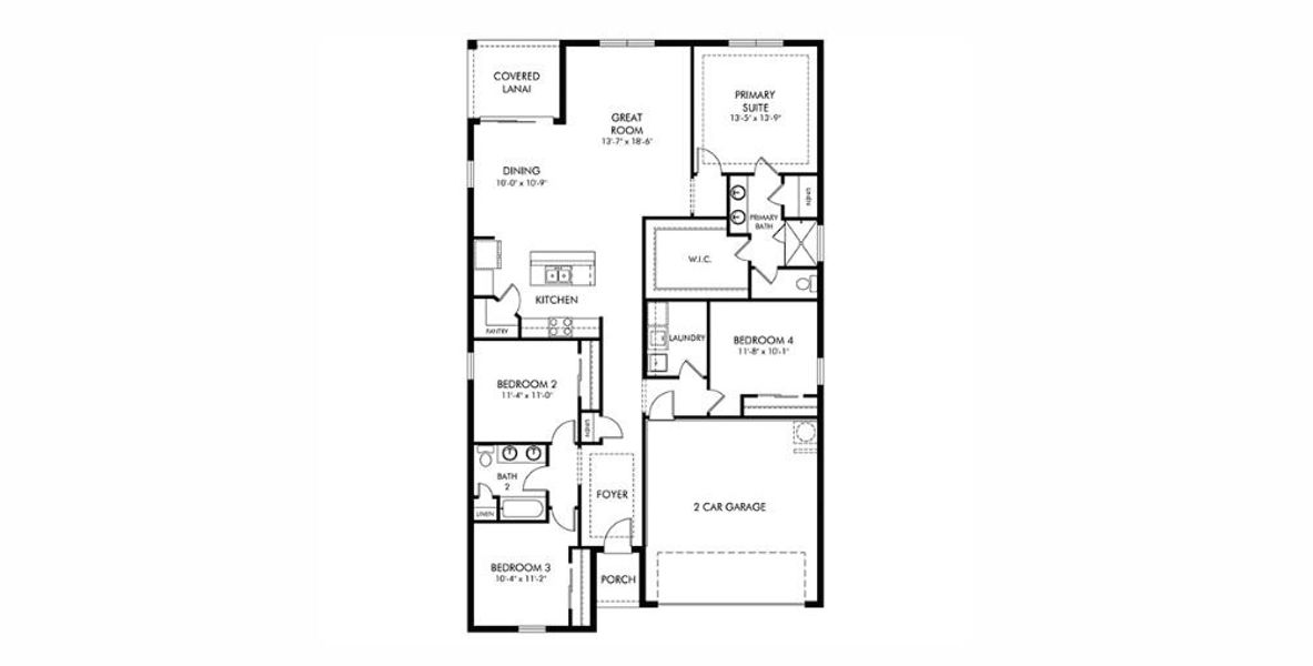 2D floor plan layout of this home in Magnolia Bay - Reserve Series, Nokomis, FL (Image 5). 2D floor plan layout of this home in Magnolia Bay - Reserve Series, Nokomis, FL (Image 5).