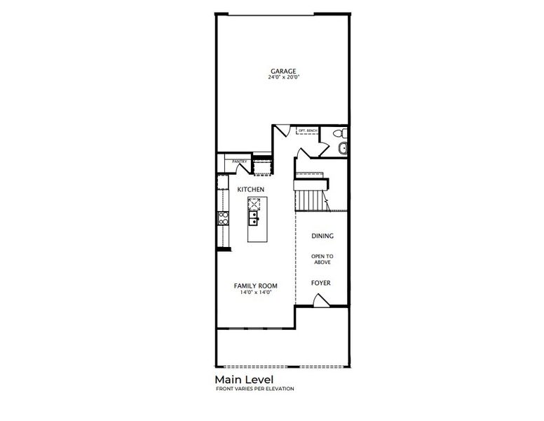 2D floor plan layout for the Acacia by Drees Custom Homes in Ridgeline Towns, McKinney, TX (Image 3).