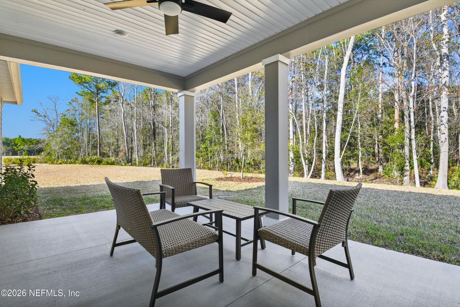 Exterior details and patio area of a home in Brookestone, St. Augustine (Image 2).