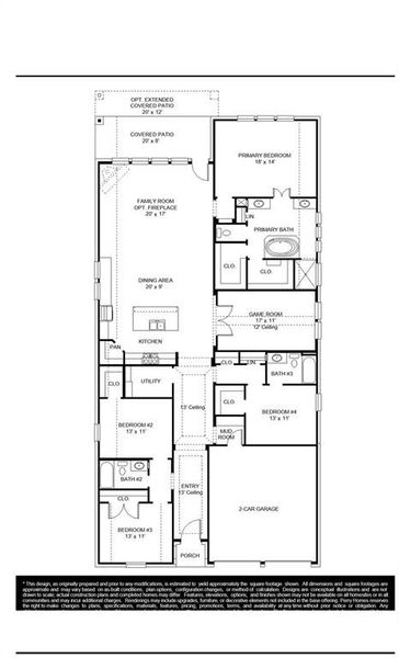 2D floor plan layout of this home in Ramble, Celina, TX (Image 2).